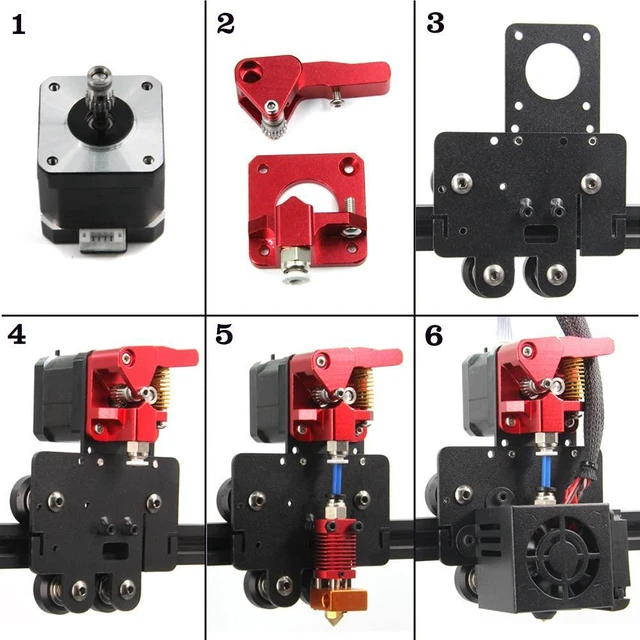 Alt view image 2 of 7 - Direct Dual Gear Extruder Kit with Stepper Motor