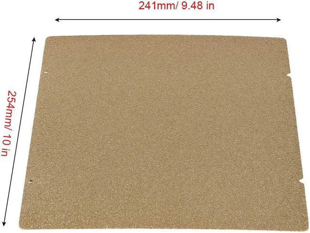 Alt view image 2 of 7 - BCZAMD Prusa MK4 I3 MK3 MK52 Gold Double Sided Textured PEI Spring Steel Sheet Powder Coated PEI Build Plate for Prusa i3/quila pro/CR6 SE MK2.5S MK3 MK3S, 253.8 x 241MM