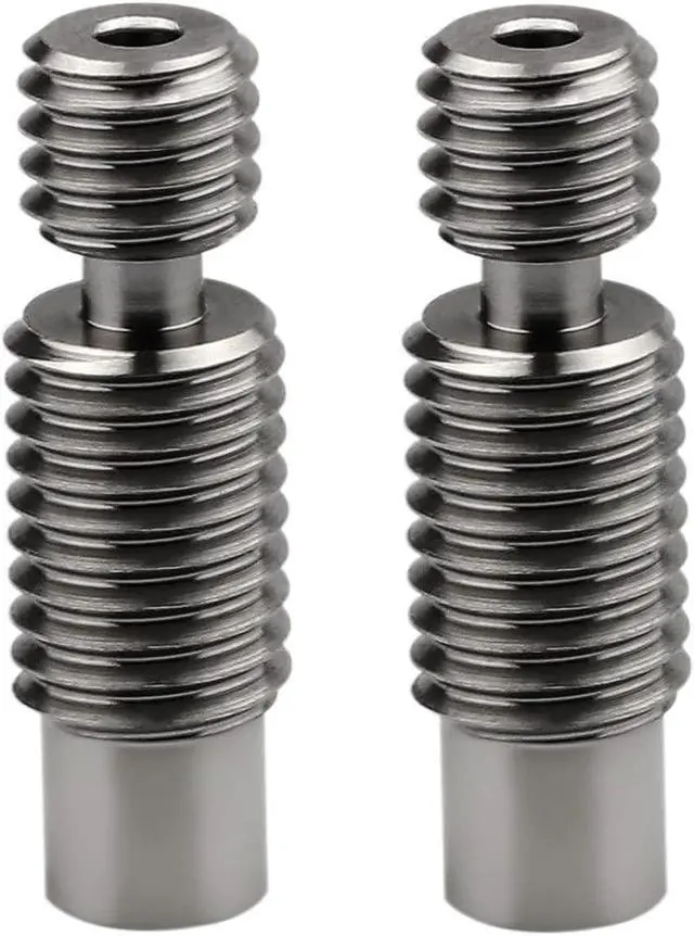 Main image of Pack of 2pcs 3D Printer Super Smooth Titanium Alloy Heat Break All Metal Thermal Barrel Feeding Tube Heatbreak Throat for 1.75MM V6 HOTEND and Titan Aero Extruder use