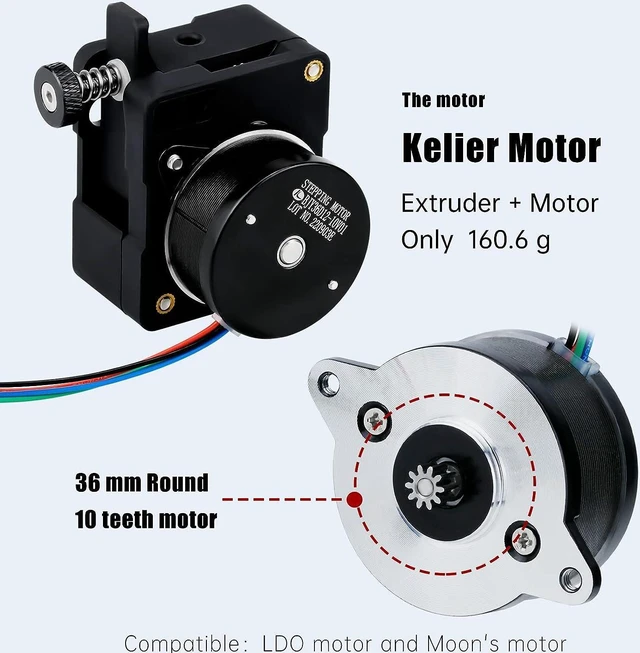 Alt view image 2 of 7 - Updated Universal Super-Light HGT Extruder with NEMA14 36MM Stepper Motor, Hardened Steel Dual Gears, Bowden/Direct Drive for Ender 3 V2 PRO 5 Plus CR10 CR10S CR6 SE 3D Printers