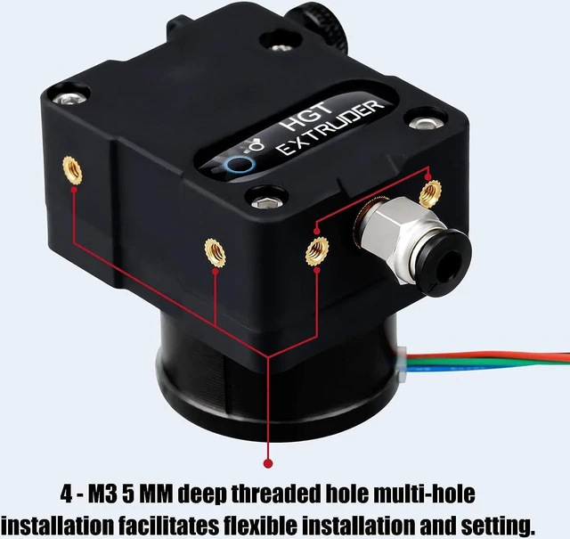 Alt view image 5 of 7 - Updated Universal Super-Light HGT Extruder with NEMA14 36MM Stepper Motor, Hardened Steel Dual Gears, Bowden/Direct Drive for Ender 3 V2 PRO 5 Plus CR10 CR10S CR6 SE 3D Printers