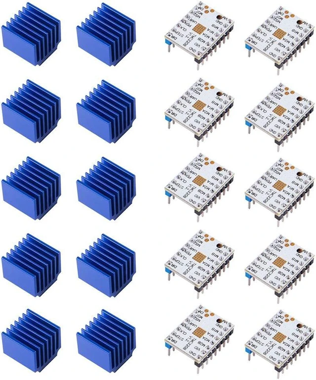 Alt view image 3 of 7 - 10-Pack TMC2208 V1.2 Stepper Motor Driver with Heat Sink for 3D Printer Boards