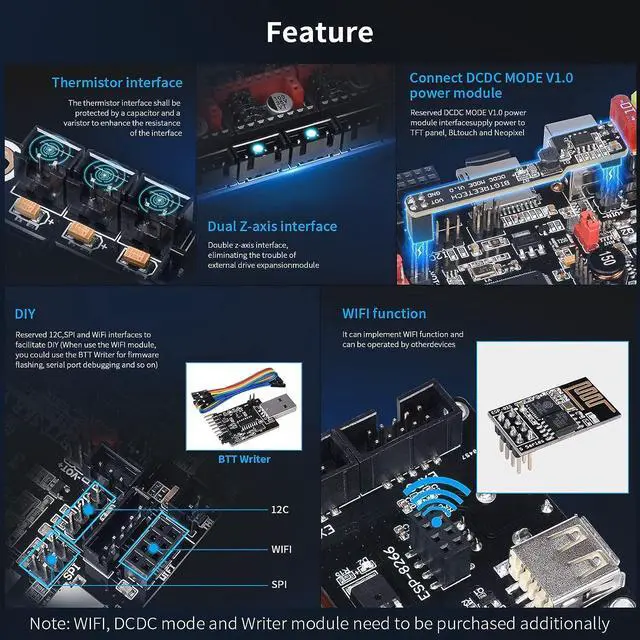 Alt view image 3 of 6 - BIGTREETECH SKR V1.4 Turbo 32Bit Control Board 120MHZ Support 5 axis TMC2209 Stepper Motor Driver Compatible with TFT35 E3 V3.0.1 TFT50/70 Touch Screen Display for Ender 3 CR10 Voron DIY Motherboard