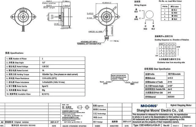 Alt view image 7 of 7 - Moons NEMA14 36MM 17MM Enhanced Stepper Motor Compatible with Orbiter Extruder Sherpa Extruder, Ender 3 Pro/Voron 2.4 / BLV / CR10 3D Printer Direct Drive Upgrade