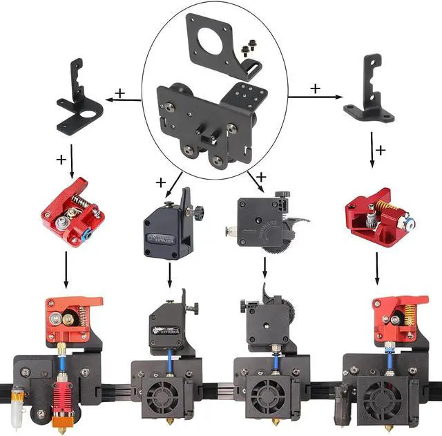 Alt view image 3 of 7 - Ender 5 pro Direct Drive Upgrade Kit Aluminum Alloy Plate with 4pcs Pulleys Easy Print TPU Flexible Filament for Ender 5 Pro/Ender 5/Ender 5 Plus (Plate-Ender 5 Series)