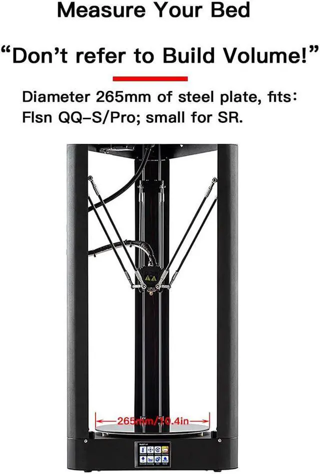 Alt view image 3 of 7 - FYSETC Flsn QQ-S Build System 265mm/ 10.4 inch Diameter 3 in 1 Round PEI Sheet Flexible Steel Platform+Sticker Base with Adhesive Heated Bed Cover for Flsn QQ,QQ-S,QQ-S-Pro 3D Printer