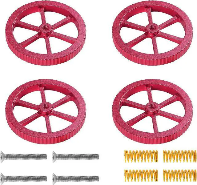 Main image of 4PCS Upgraded Aluminum Hand Twist Leveling Nut with Hot Bed Die Springs and Screws for Ender 3/3 Pro/3 V2,Ender 5/5 Plus/Pro,CR-10,CR10S/10S Pro,CR 20 3D Printer Parts