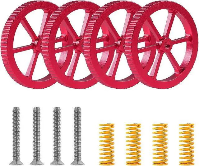 Alt view image 3 of 7 - 4PCS Upgraded Aluminum Hand Twist Leveling Nut with Hot Bed Die Springs and Screws for Ender 3/3 Pro/3 V2,Ender 5/5 Plus/Pro,CR-10,CR10S/10S Pro,CR 20 3D Printer Parts