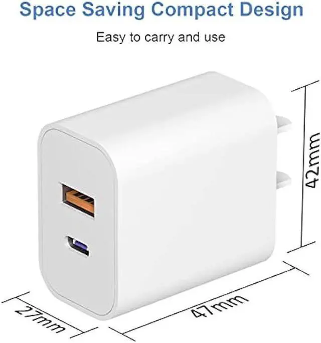 Alt view image 6 of 7 - [3 Pack] USB C Wall ChargerApple MFi Certified Dual Port PD Power Adapter Fast Charging Block for iPhone 15/15 Pro/15 Pro Max/15 Plus/14/13/12/11, XS/X, iPad, Google Pixel, Samsung Galaxy and More