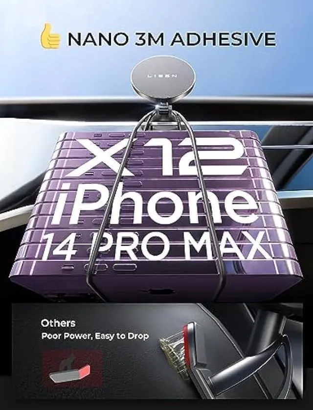 Alt view image 4 of 6 - LISEN for Magsafe Car Mount Charger [Fastest Charging Speed] 15W Fast Charging Wireless Car Charger iPhone Car Mount, Phone Holder Mount for Car Dashboard for iPhone 15 Pro Max Plus 14 13 12 Mini