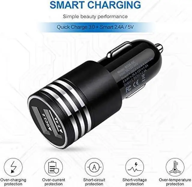 Alt view image 6 of 6 - USB C Fast Charger for Samsung Galaxy S24/S23/S22/S21 Ultra/S21+/S20 FE Note 20 Ultra A13 A53 A12 A32 A42 A21 A51 A71 A10E A20 A50 S10 S9 S8,Quick Charge 3.0 Wall Charger Car Adapter 6FT Type C Cable