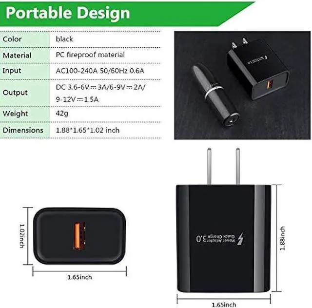 Alt view image 3 of 6 - USB C Fast Charger for Samsung Galaxy S24/S23/S22/S21 Ultra/S21+/S20 FE Note 20 Ultra A13 A53 A12 A32 A42 A21 A51 A71 A10E A20 A50 S10 S9 S8,Quick Charge 3.0 Wall Charger Car Adapter 6FT Type C Cable