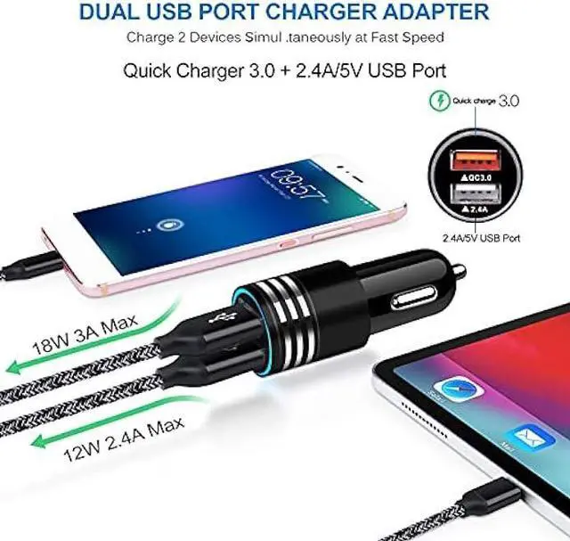 Alt view image 4 of 6 - USB C Fast Charger for Samsung Galaxy S24/S23/S22/S21 Ultra/S21+/S20 FE Note 20 Ultra A13 A53 A12 A32 A42 A21 A51 A71 A10E A20 A50 S10 S9 S8,Quick Charge 3.0 Wall Charger Car Adapter 6FT Type C Cable