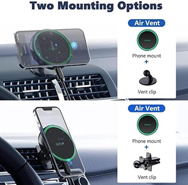 Magnetic Wireless Car Charger Mount Compatible with Magsafe iPhone 15/  iPhone 14/iPhone 13, Fast Charging Air Vent Magnet Accessories Car Phone  Holder 