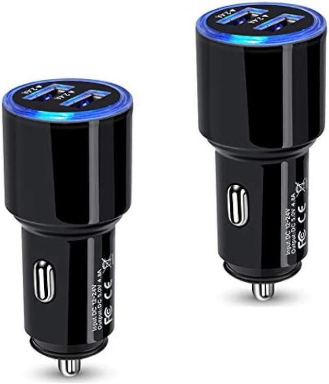 Dual-Port USB Car Charger for Tablets & Cell Phones, 5V 4.8A