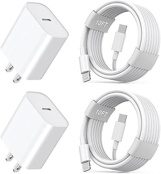 6ft USB Cable for iPhone 11/Pro/Max - Charger Cord Power Wire Braided Long  Sync Fast Charge Data High Speed White Compatible With iPhone 11/Pro/Max 