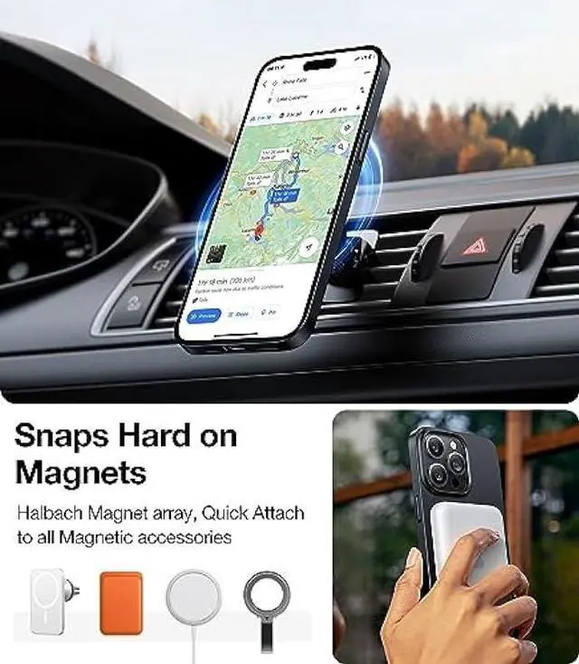 Alt view image 2 of 6 - TORRAS Magnetic Slim Fit Designed for iPhone 15 Pro Case 2023, [Compatible with MagSafe] [Ultra Thin] Protective Matte Hard PC Cover Anti-Scratch Phone Case for iPhone 15 Pro, Black Titanium