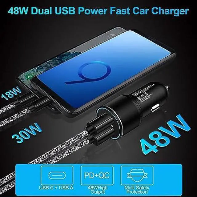 Alt view image 3 of 7 - 48W USB C Car Charger, All Metal 12V USB Outlet PD & QC 3.0 Fast Charge iPhone Car Charger Adapter Type C Flush Fit Car Plug for iPhone 14 13 12 11 Pro Max SE XR X,Samsung S23 S22 S21 S20 S10 A14 A54