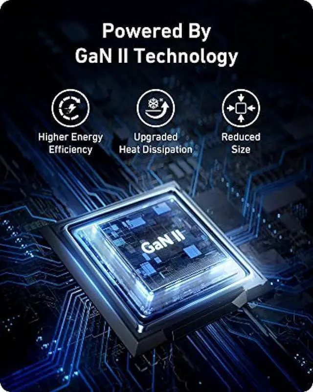 Alt view image 4 of 6 - 100W USB C Charger, Anker 736 Charger ( Nano II), 3-Port Fast Compact GaN Charger for MacBook Pro, MacBook Air, Google Pixelbook, ThinkPad, Dell XPS, iPad Pro, iPhone 14/Pro, Galaxy S22/S20, and More