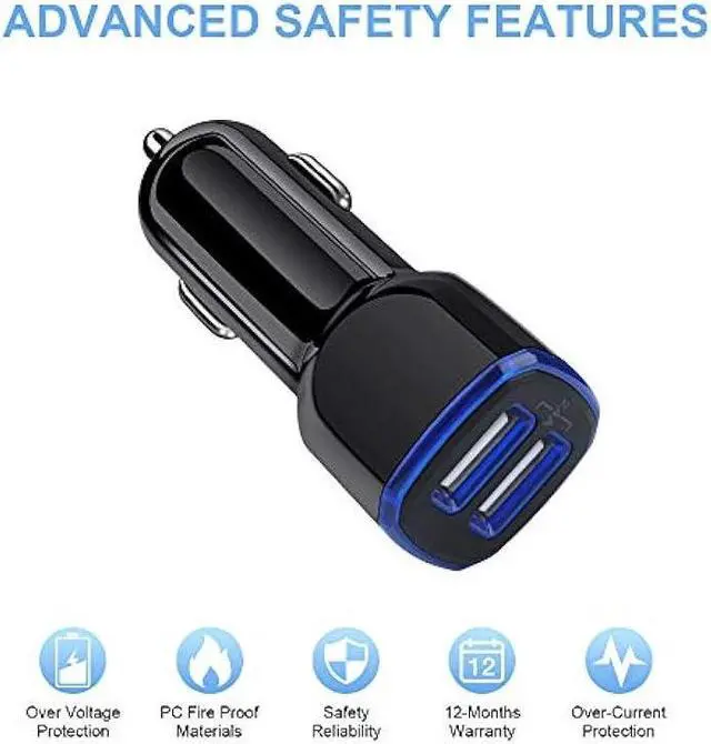 Alt view image 3 of 7 - C Car Phone Charger, Dual Port Car Charger Adapter with Fast Charge Type C Charging Cord Compatible for Motorola Moto G Pure/G Play/G Power/G9/G8/G7/G7 Plus/G7 Play/G7 Power/G6/G6 Plus/Z4/Z3 Z2 Play