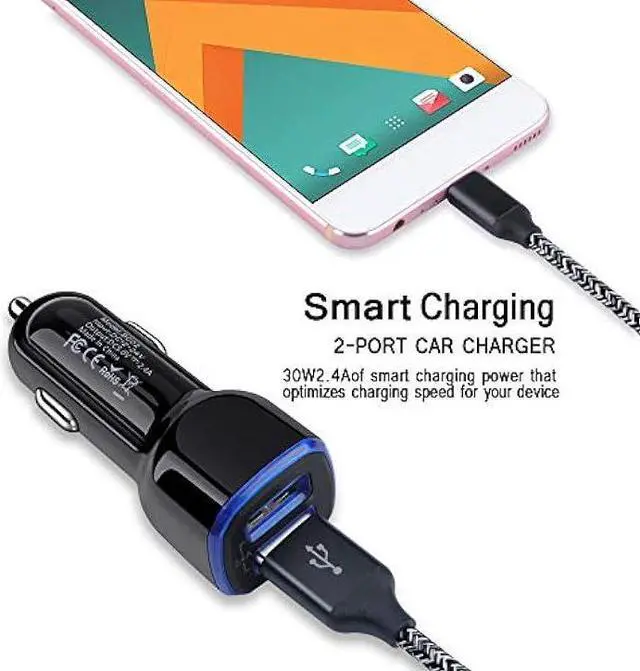Alt view image 5 of 7 - C Car Phone Charger, Dual Port Car Charger Adapter with Fast Charge Type C Charging Cord Compatible for Motorola Moto G Pure/G Play/G Power/G9/G8/G7/G7 Plus/G7 Play/G7 Power/G6/G6 Plus/Z4/Z3 Z2 Play