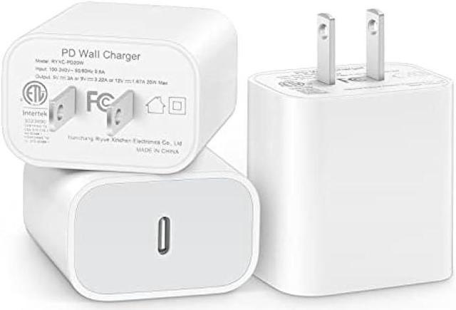 iPhone 15 14 13 12 11 Charger Block [3 Pack] 20W USB C Charger