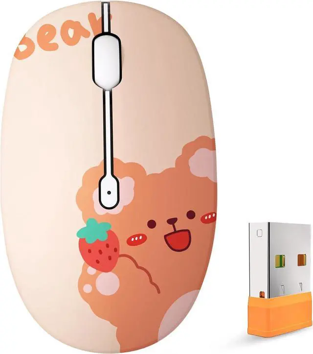 Main image of Cute Bluetooth Wireless Mouse with 2.4GHz USB Receiver Silent Clicks AA-Battery Powered Durable Lovely Cartoon Mice Ideal for Kids Students Teens on Laptops Mac iPad PC (Kerry Bear)