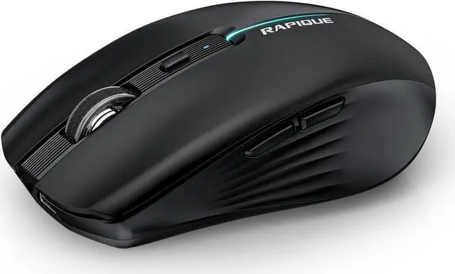 Main image of Bluetooth Wireless Mouse - (BT1/BT2+USB) Tri-Mode High Performance, Rechargeable, Quiet Click, Multi-Device Compatibility for Laptop, Computer, MacBook, Tablet, PC (Black)