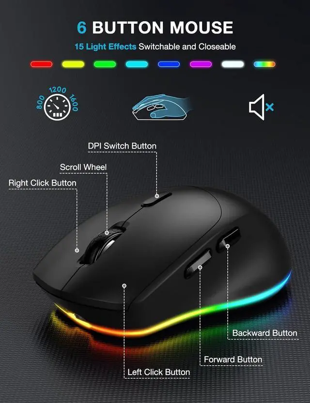 Alt view image 7 of 7 - SABLUTE 2 Pack Wireless Keyboard and Mouse, Keyboard & Mice Combo with Phone Holder, 2.4G Lag-Free, Silent Cordless Set for Windows, Mac, PC, Laptop, (Mouse & No Mouse)