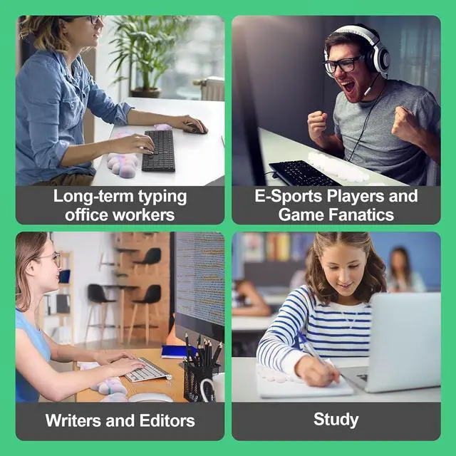 Alt view image 6 of 7 - Keyboard Cloud Wrist Rest Pad Cloud Mouse Arm Wrist Rest Cute Memory Foam Palm Rest for Keyboard Ergonomic Arm Rest for Pain Relief with Non-Slip Suitable for Office Home Laptop Mac Gaming (White)