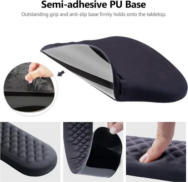 Alt view image 4 of 7 - Mouse Pad Wrist Support, Laokiiy 2 in1 Keyboard Wrist Rest+ Ergonomic Mouse Pad, Non-Slip Wrist Rest for Computer Keyboard, Made Easy Typing & Relieve Wrist PainBlack