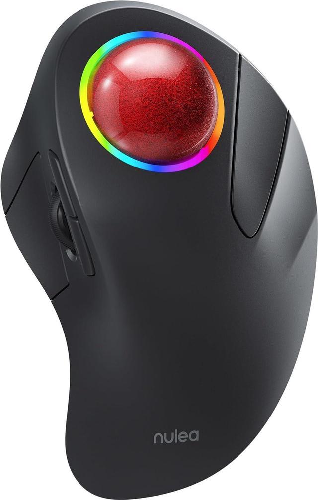 Nulea Wireless Trackball Mouse, Rechargeable Ergonomic RGB Rollerball Mouse,  Easy Index Finger Control with 5 Adjustable DPI, 3 Device Connection for  PC, Laptop, iPad, Mac, Windows, Android 