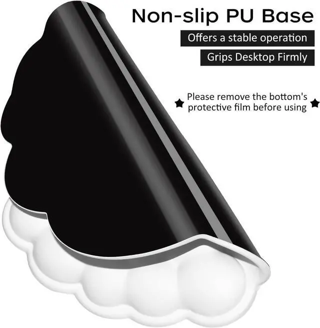 Alt view image 4 of 7 - JIKIOU Cloud Mouse Pads, Exquisite Leather Mouse Pads Wrist Support, Comfortable Memory Foam Wrist Rest for Computer Laptop Mac Gaming Office and Pain Relief White
