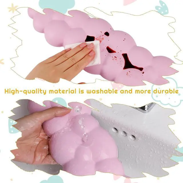 Alt view image 6 of 7 - Cloud Wrist Rest,Keyboard Wrist Rest and Mouse Wrist Rest,Memory Foam Wrist Rest for Computer Keyboard Ergonomic Wrist Rest for Relieve Wrist & Arm Pain,Cute Wrist Rest for Office Computer Laptop