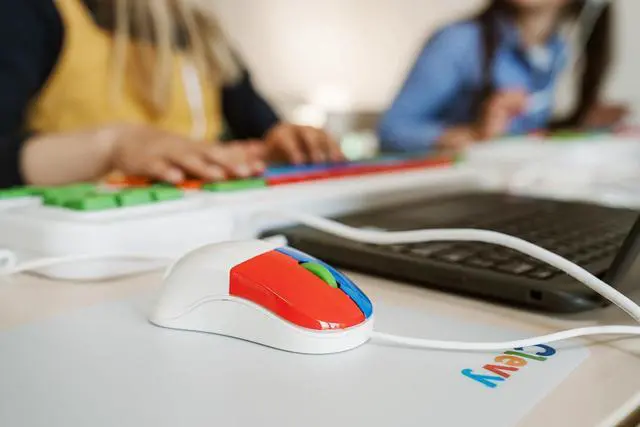 Alt view image 7 of 7 - Clevy Kids Mouse - Colorful Ergonomic USB Computer and Laptop Kids Mouse for School and Home Computer Use - Wired Children Friendly - Compatible with Windows, macOS, Chromebook