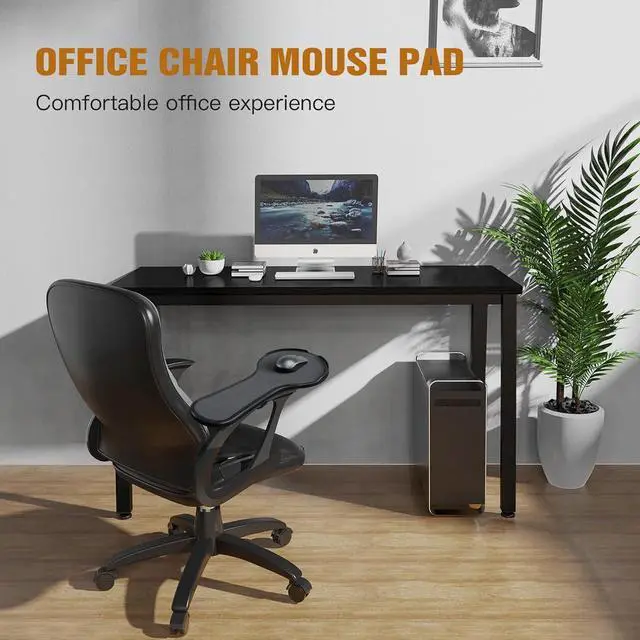 Alt view image 6 of 6 - Ergonomic Adjustable Arm Rest Mouse pad for Chair, Mouse Extension Platform Tray with Mouse Baffle to Prevent Falling, Attaches to Chair, Black (BlackYYLL8326)