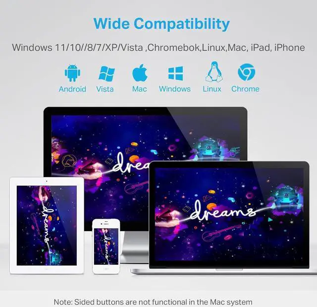 Alt view image 7 of 7 - E-YOOSO Large Bluetooth Wireless Mouse for Big Hands, X-31 Cordless Ergo Computer Mouse, 6 Buttons, 5-Level 4800 DPI, 18 Months Battery Life, for Laptop, PC, Chromebook