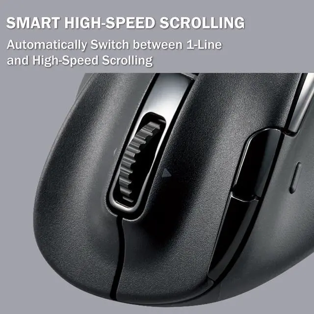 Alt view image 5 of 7 - EX-G PRO Ergonomic Mouse, Multi-Device Bluetooth or Wireless USB, Silent Click 8 Button, 1000/2000 DPI, Rechargeable, High-Speed Scroll Tilt, for Windows, macOS, Laptop, PC, Tablet (X-Large)