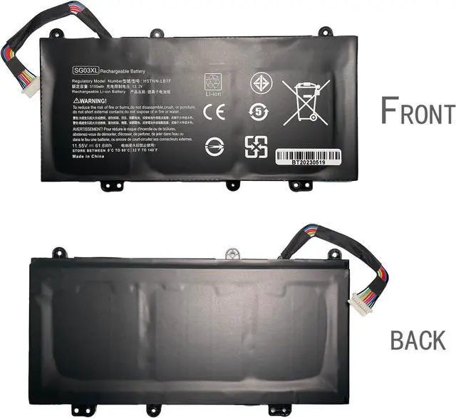 Alt view image 5 of 7 - SG03XL SGO3XL SG03061XL Laptop Battery Replacement for HP Envy 17-U000 M7-U000 17-U275CL U177CL U273CL U163CL U175NR U153NR U110NR U011NR U108CA M7-U109DX U009DX 17T-U000(11.55V 5150mAh 61.6Wh)
