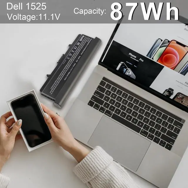 Alt view image 7 of 7 - TREE.NB High Capacity Battery for Dell Inspiron 1545 1526 1525 PP41L PP29L Series Laptop Battery, Fits P/N: GP952 GW252 GW240 X284G RN873 M911 M911G [7800mAh/11.1V/9-Cells]