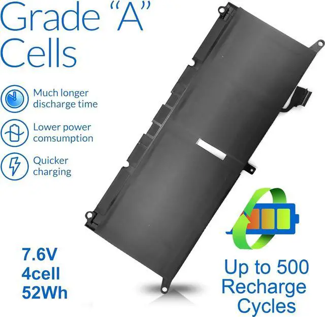 Alt view image 5 of 5 - DXGH8 Battery for Dell XPS 13 9370 9380 2019 Inspiron 13 7390 7391 2-in-1 5390 5391 7490 Latitude 3301 E3301 Vostro 5390 5391 0H754V G8VCF H754V G8VCF6C HK6N5 P113G001 P82G P82G001 0V48RM V48RM 52Wh