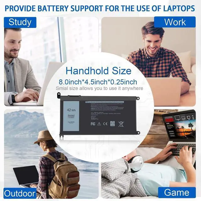 Alt view image 4 of 6 - WDXOR 42Wh Laptop Battery,WDX0R Laptop Battery for Dell Inspiron 5565 5570 7378 5379 5567 5570 P69G P75F001 5567 7573 P69G001 5579 5767 5378 P58F001 7569 P74G 7368 7580 7378 5568 5770 5368 Vostro 5471