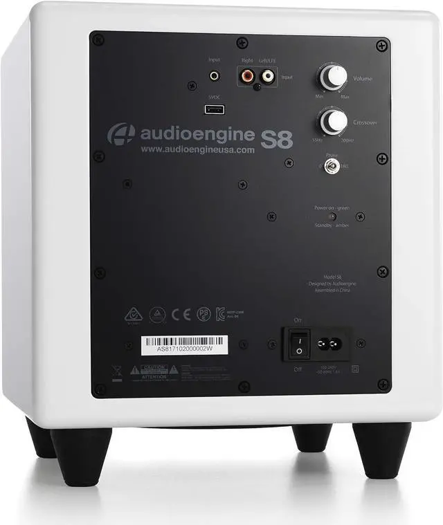 Alt view image 2 of 7 - Audioengine S8 Powered Subwoofer Speaker - 250W 8-inch Home Woofer with Built-in Amplifier and Dual Audio Inputs for Home Audio