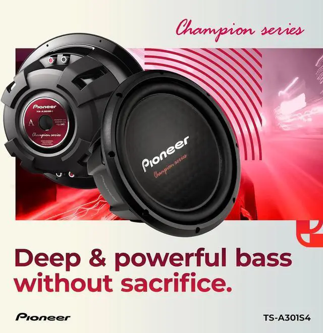 Alt view image 2 of 6 - PIONEER TS-A301S4 - Powerful 12-inch Subwoofer, 1600 Watts Peak Power, Single 4 Ohms Voice Coil for a Powerful Bass