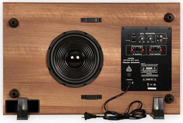 Alt view image 3 of 5 - Theater Solutions SUB8SM Slim Subwoofer (Mahogany), 8-Inch Slim