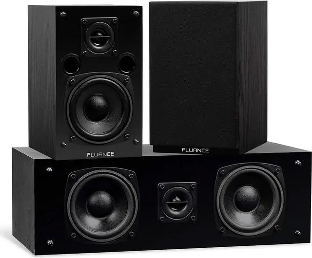 Alt view image 3 of 7 - Fluance Elite High Definition Surround Sound Home Theater 5.1 Speaker System Including 3-Way Floorstanding Towers, Center Channel, Rear Surround Speakers and a DB10 Subwoofer - Black Ash (SX51BR)