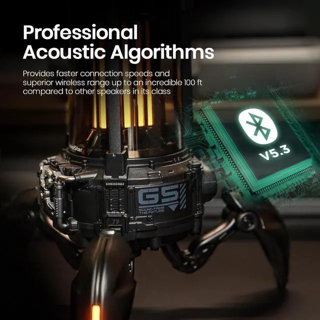 Alt view image 6 of 7 - GravaStar Supernova Portable Bluetooth Speaker, LED Table Lamp Speaker, 9H Playtime, TWS Pairing, Wireless Speakers fo Party/Outdoor/Camping/Gifts