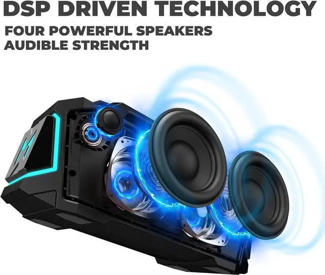 Alt view image 3 of 7 - Bluetooth Speaker,Musibaby M1 Portable Bluetooth Speakers:Loud Stereo Sound with Subwoofer,Deep Bass,IPX6 Waterproof,Wireless Speaker with BT5.3,Dual Pairing,20H+ Playtime for Outdoor,Beach(Blk)