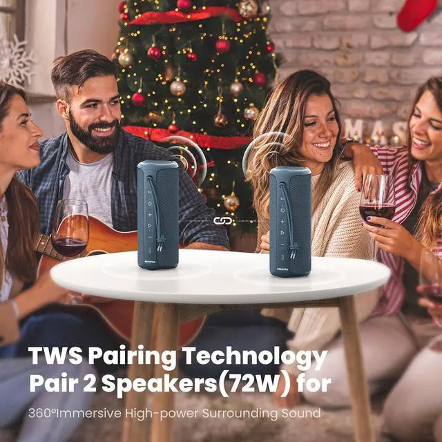 Alt view image 6 of 7 - MIATONE Portable Bluetooth Speakers 36W Stereo Sound Bass Boost, 24H Playtime, Bluetooth 5.3 TWS Pairing Father Boy Friend Gifts for him (Blue)