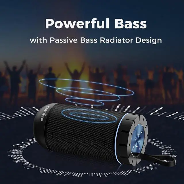 Alt view image 7 of 7 - Portable Bluetooth Speaker, IPX5 Waterproof Shower Speaker with 360° HD Surround Sound, Punchy Bass, Wireless TWS Pairing, 24H Playtime, Wireless Speaker for Home/Outdoor/Camping/Beach, Birthday Gift